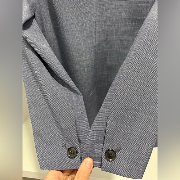 Banana Republic Blazer Inverted Collar One Button Blue NWOT 8 Tall career preppy - Picture 11 of 11